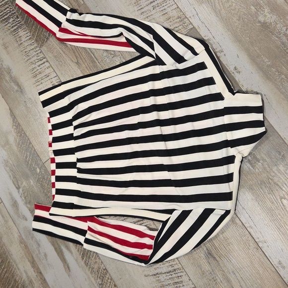 nwt! NORMA KAMALI SIDE STRIPE TURTLE JACKET in Black + Red Pinstripe Size XS/34 - Picture 11 of 12